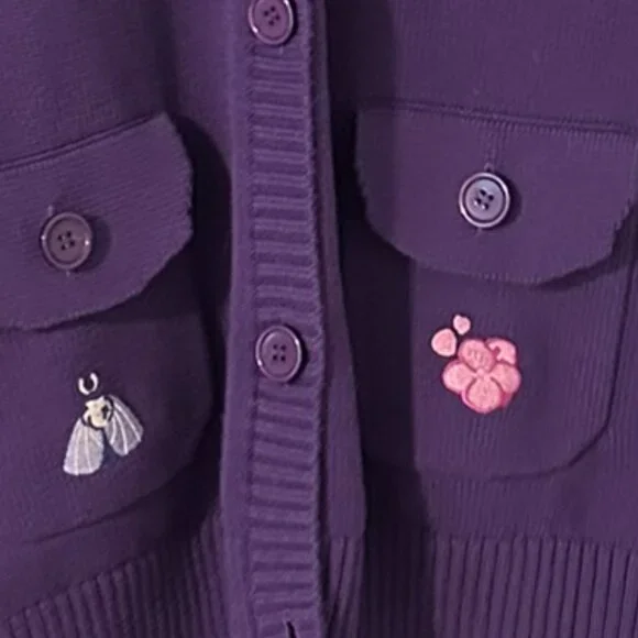 Morningwitch Twilight Moth Knit Cardigan Morning Witch Small 100% Cotton - Picture 7 of 7